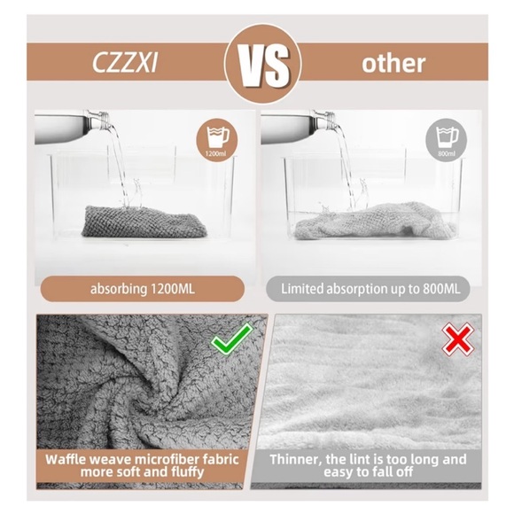 2 Microfiber Hair Towel Wraps - Picture 2 of 7